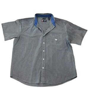 Chaps Black and White Checkered Button Down Shirt